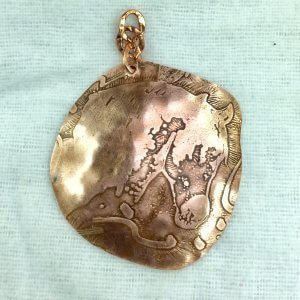 Copper etched horse head
