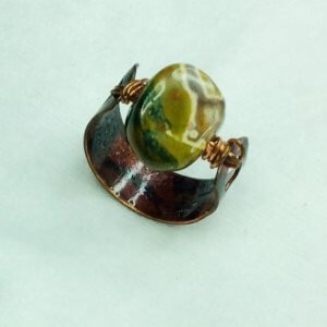 copper ring (recycled copper) ryolite stone