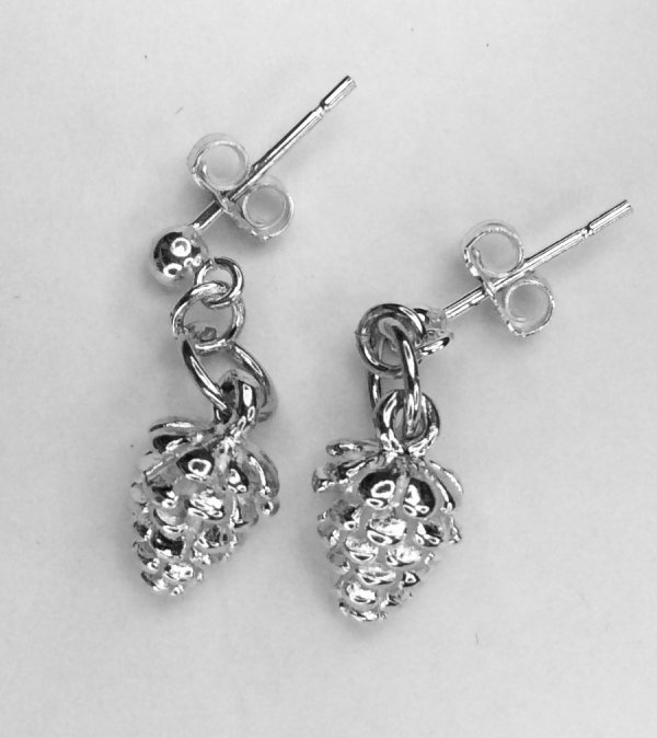 Sterling silver pine cones